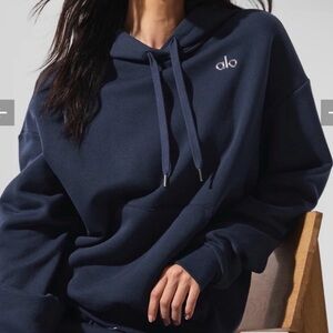 ALO Yoga Navy Cozy Pullover Hoodie